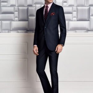 David Atlife Super 130s wool black made-to-measure suit