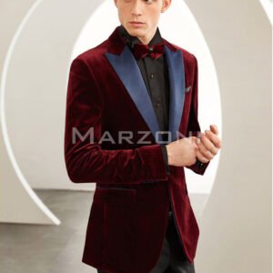 Burgundy Velvet Two-Piece Made-to-Measure Tuxedo suit