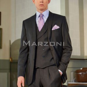 Super 150s Smoke Grey Three-Piece Made-to-Measure Wool Suit