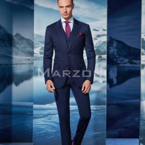 Super 150s Navy Three-Piece Made-to-Measure Wool Suit
