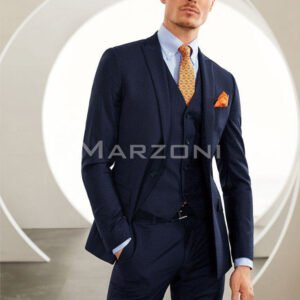 Blue Plaid Super 150s Three-Piece Made-to-Measure Wool Suit