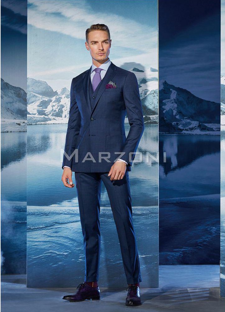 Blue Plaid Super 150s Wool Two-Piece Made-to-Measure Suit