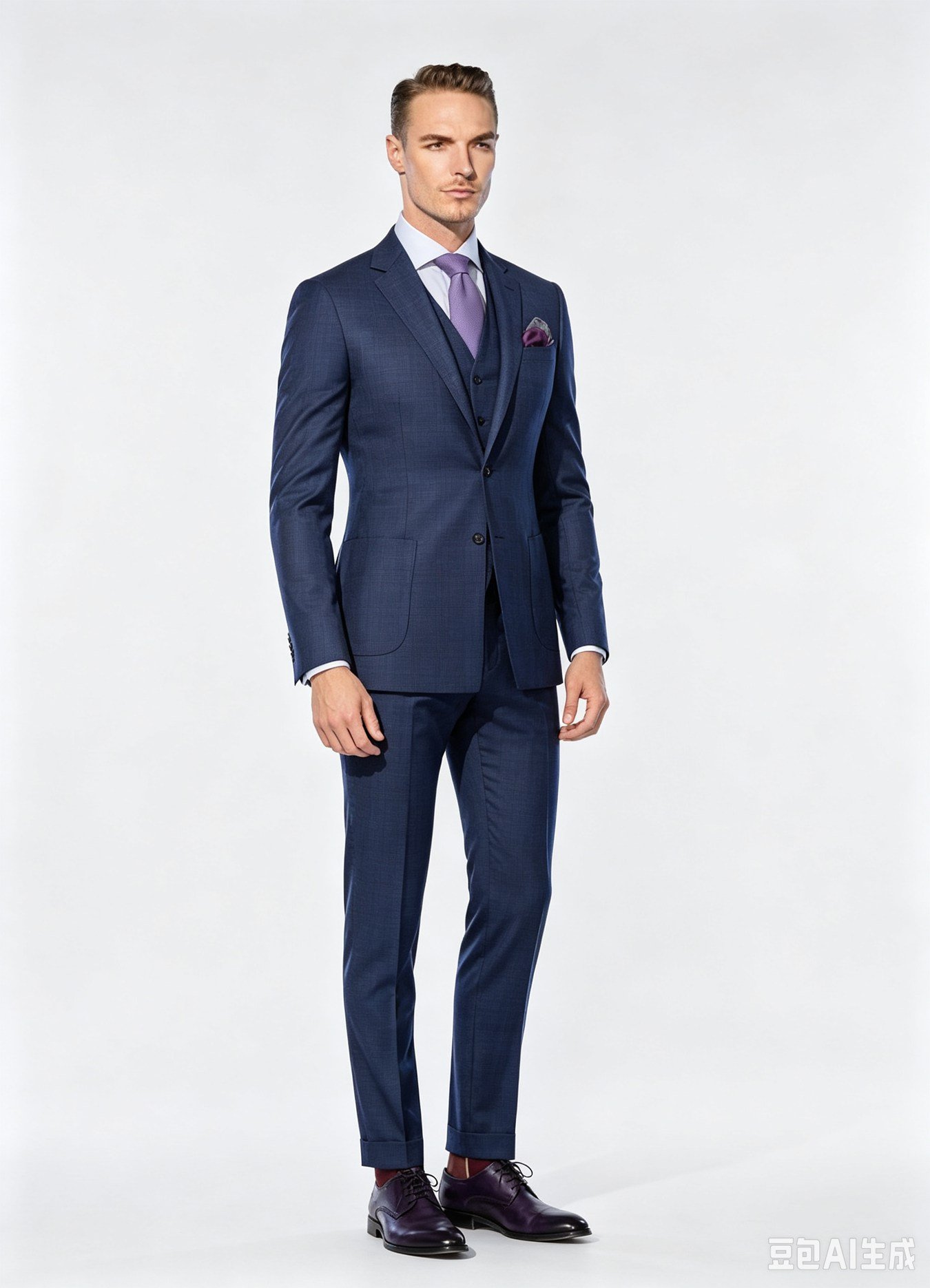 Blue Plaid Super 150s Wool Two-Piece Made-to-Measure Suit - Image 4