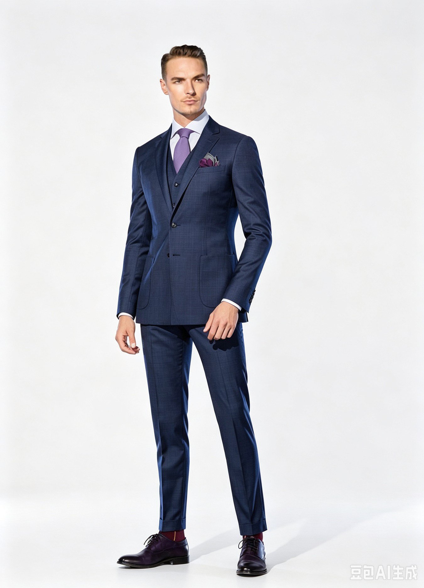 Blue Plaid Super 150s Wool Two-Piece Made-to-Measure Suit - Image 5