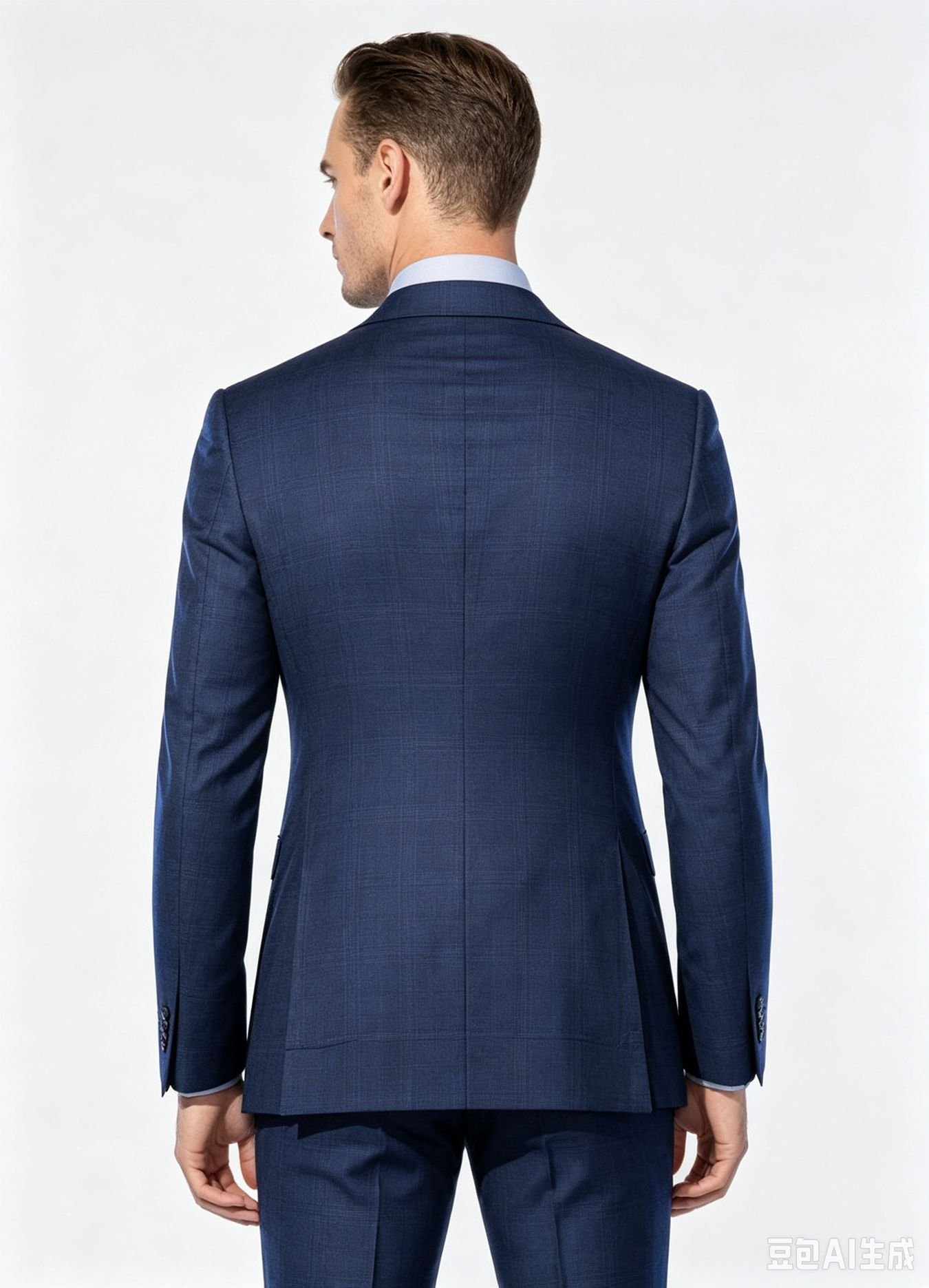 Blue Plaid Super 150s Wool Two-Piece Made-to-Measure Suit - Image 6