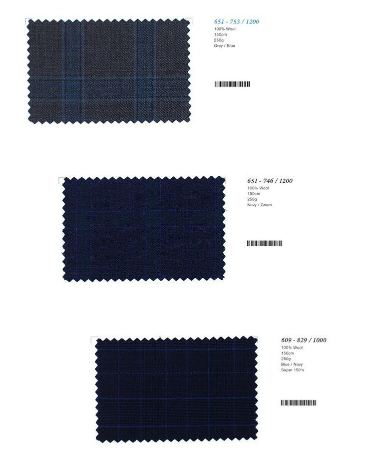 Grey Blue Plaid Wool Two-Piece Made-to-Measure Suit - Image 2