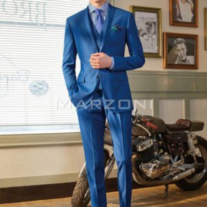 Royal Blue Super 150s Wool Three-Piece Made-to-Measure Suit