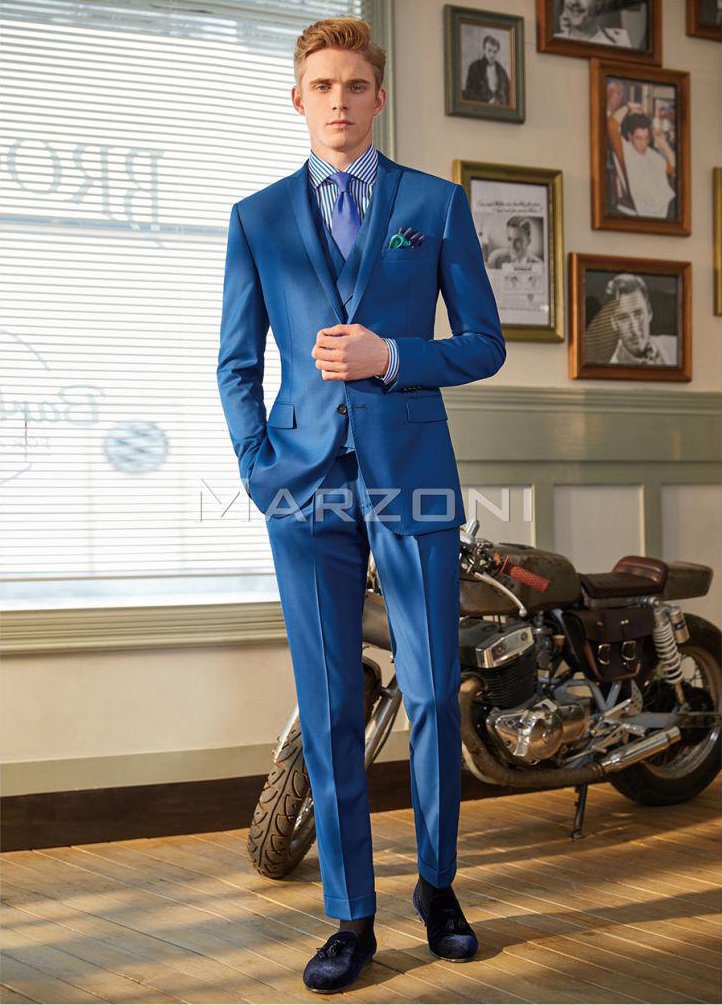 Royal Blue Super 150s Wool Three-Piece Made-to-Measure Suit