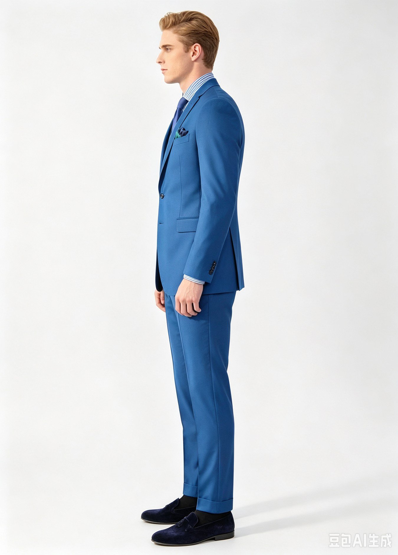 Royal Blue Super 150s Wool Three-Piece Made-to-Measure Suit - Image 5