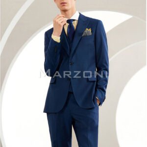 Navy Super 150s Wool Three-Piece Made-to-Measure Suit
