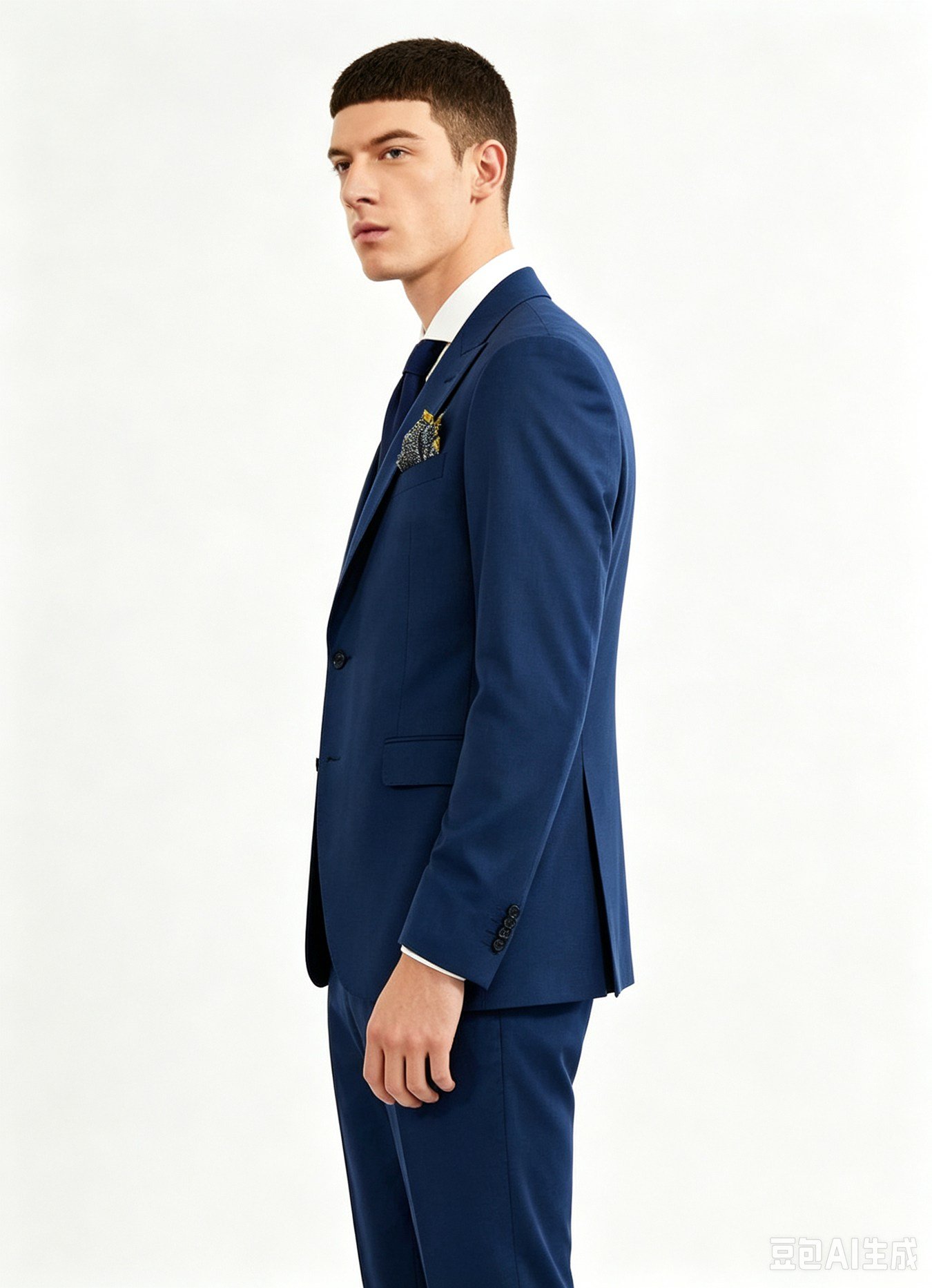 Navy Super 150s Wool Three-Piece Made-to-Measure Suit - Image 5