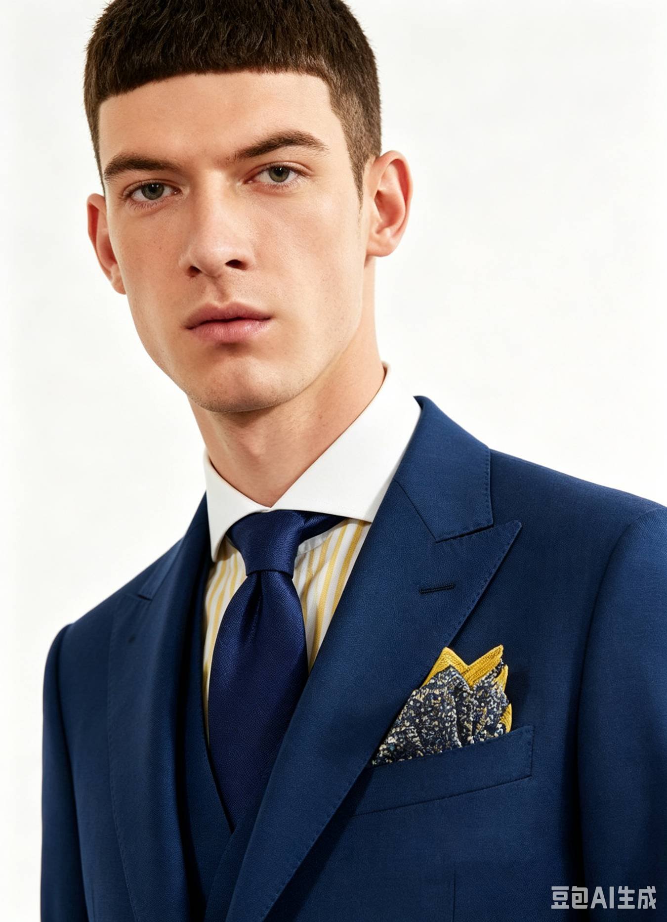 Navy Super 150s Wool Three-Piece Made-to-Measure Suit - Image 6