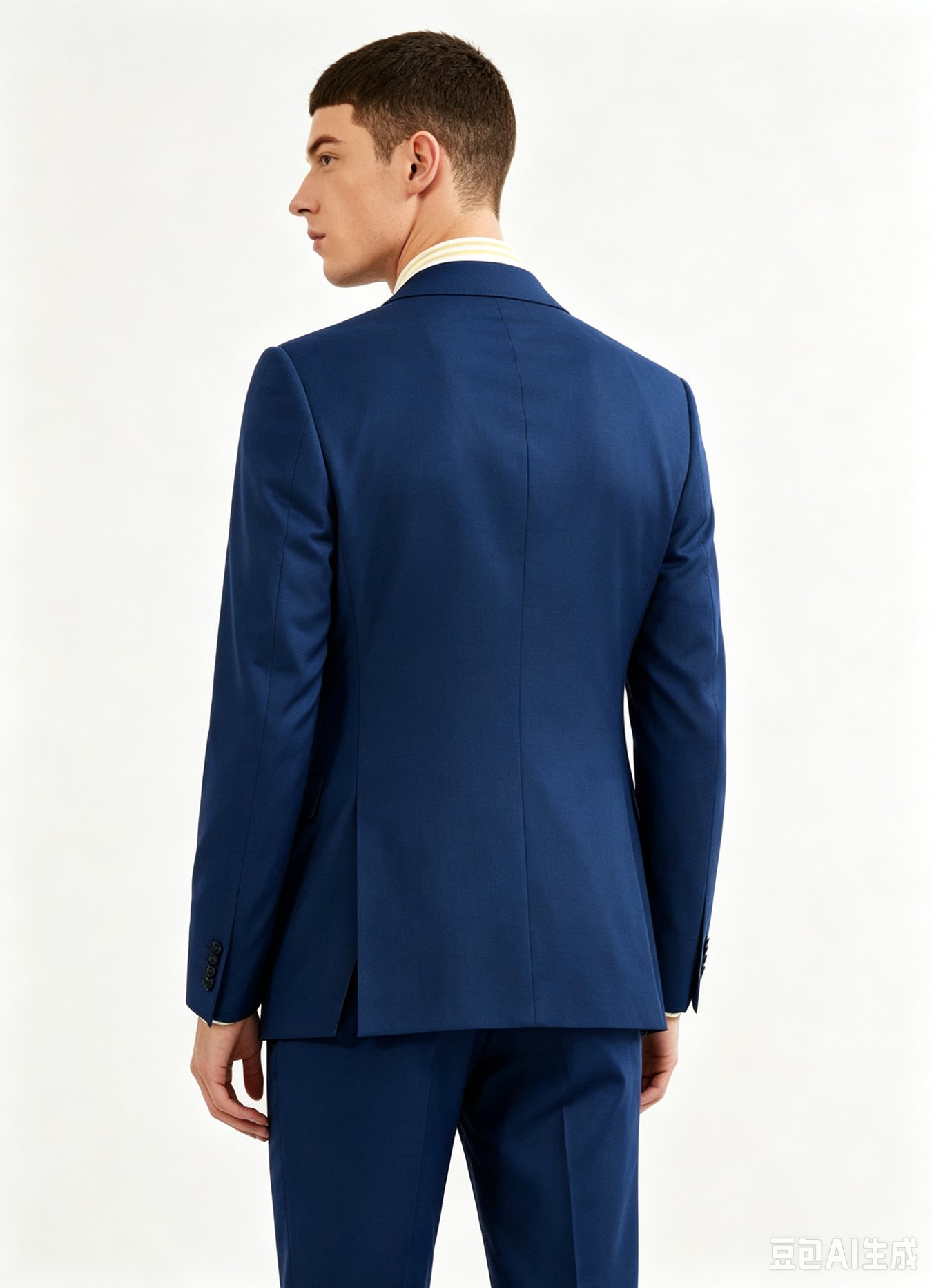 Navy Super 150s Wool Three-Piece Made-to-Measure Suit - Image 7