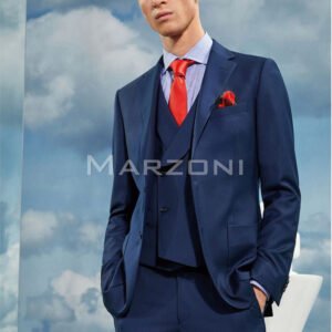 Navy Super 150s Wool Three-Piece Made-to-Measure Suit