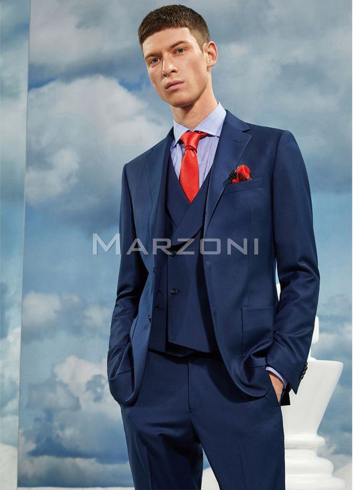 Navy Super 150s Wool Three-Piece Made-to-Measure Suit