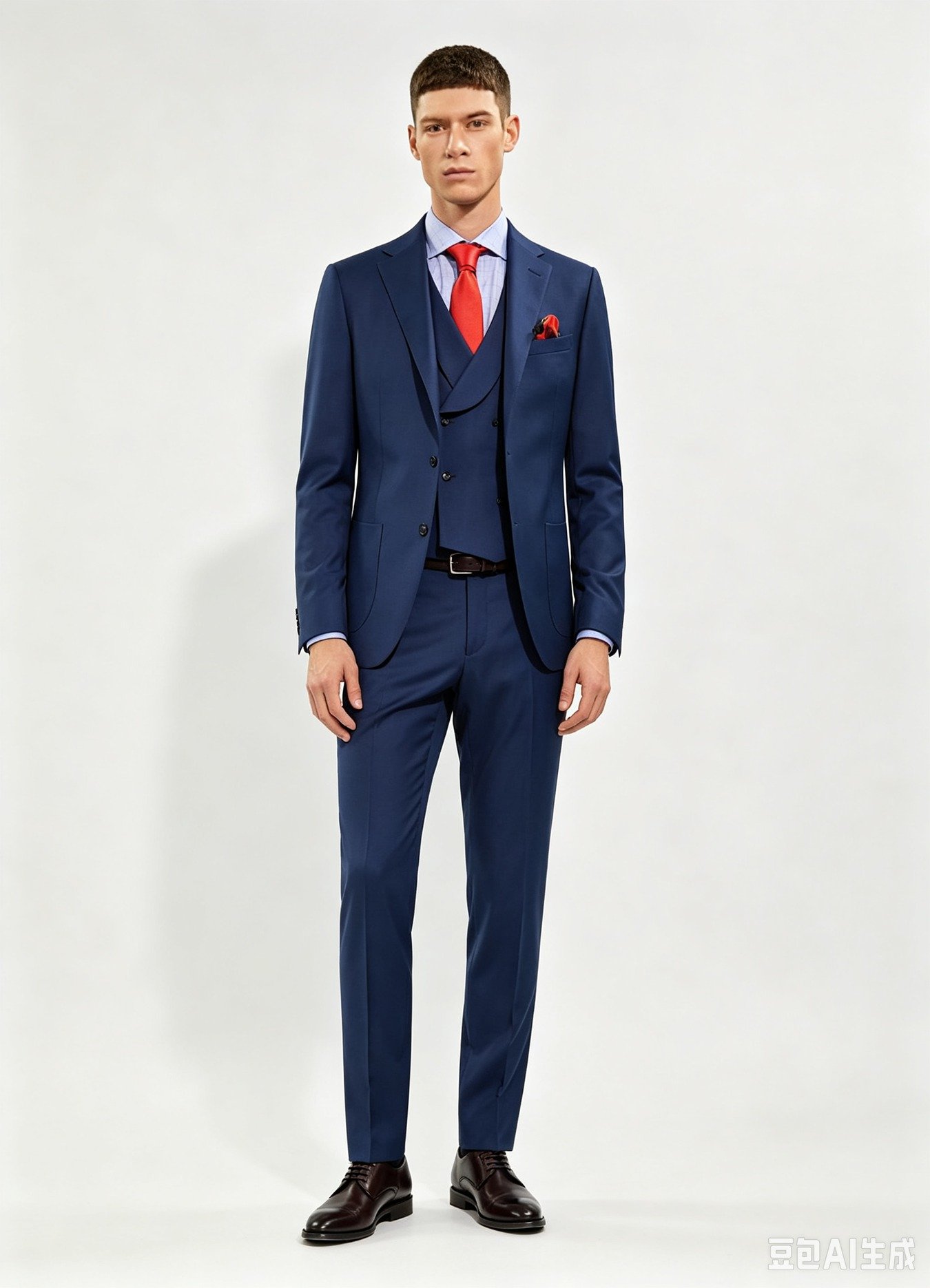 Navy Super 150s Wool Three-Piece Made-to-Measure Suit - Image 3