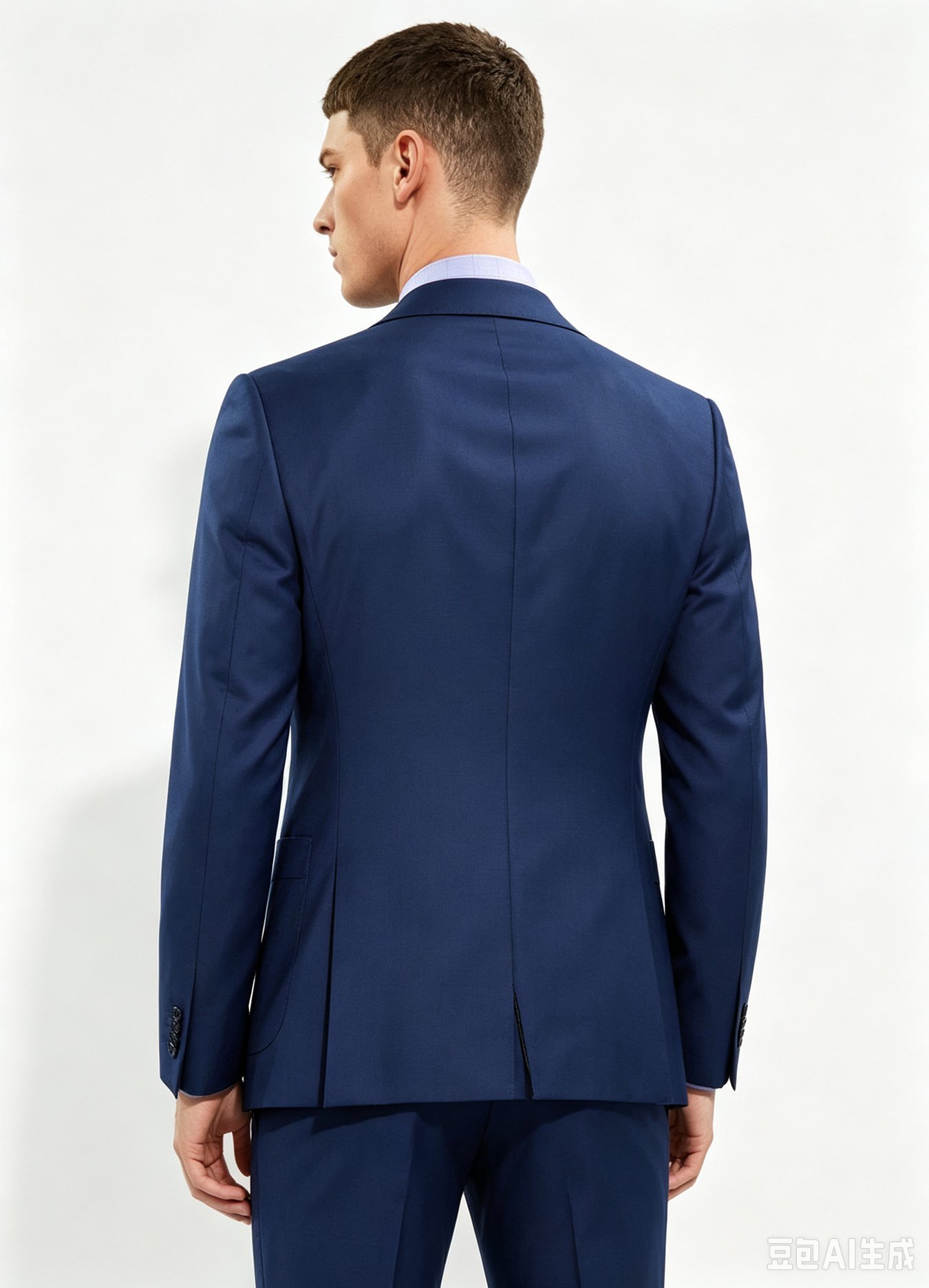 Navy Super 150s Wool Three-Piece Made-to-Measure Suit - Image 6