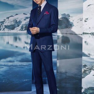 Navy Three-Piece Made-to-Measure Wool Suit