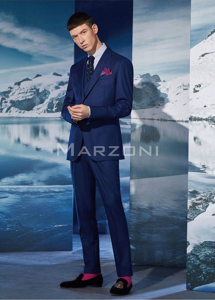 Navy Three-Piece Made-to-Measure Wool Suit