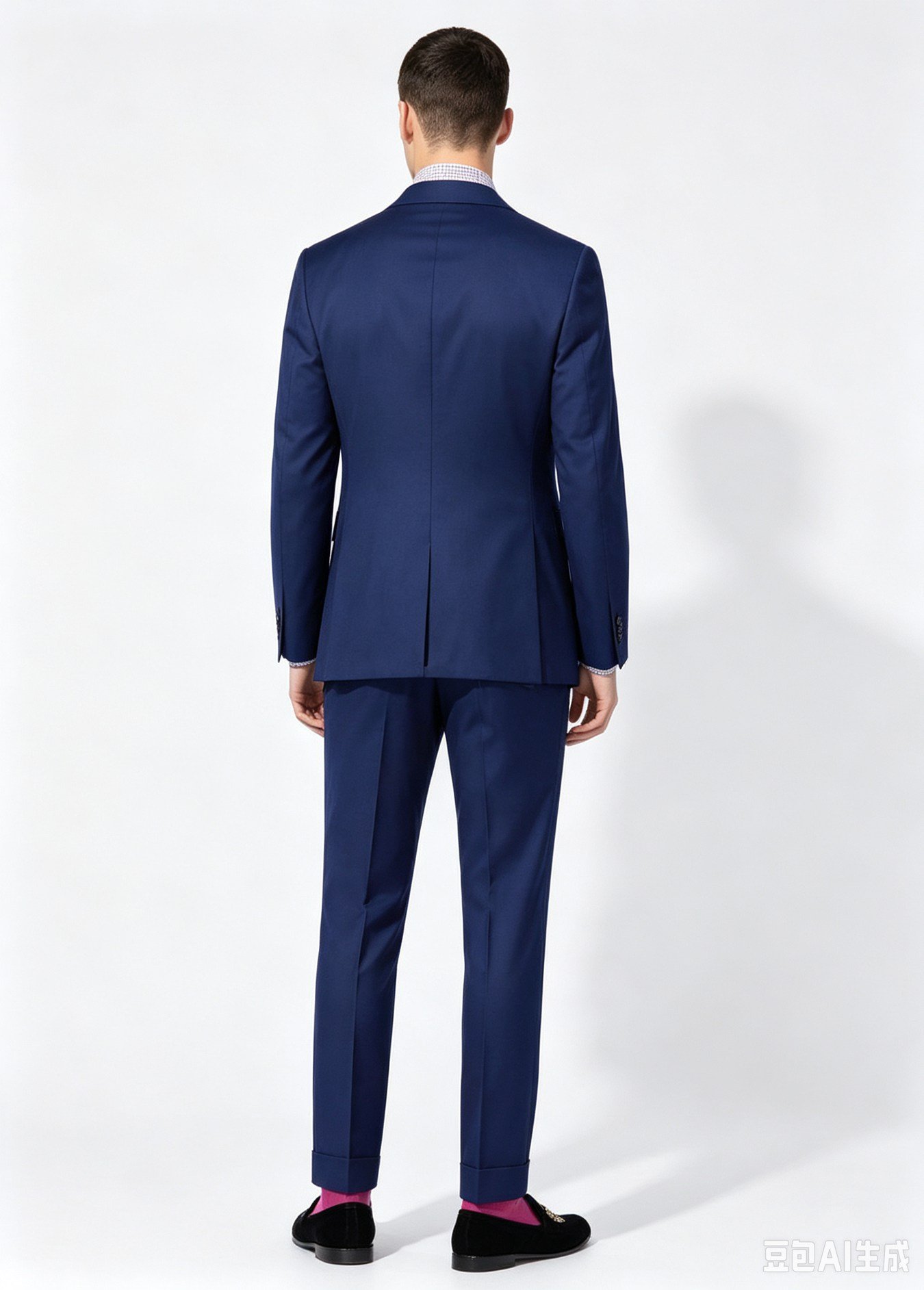 Navy Three-Piece Made-to-Measure Wool Suit - Image 6