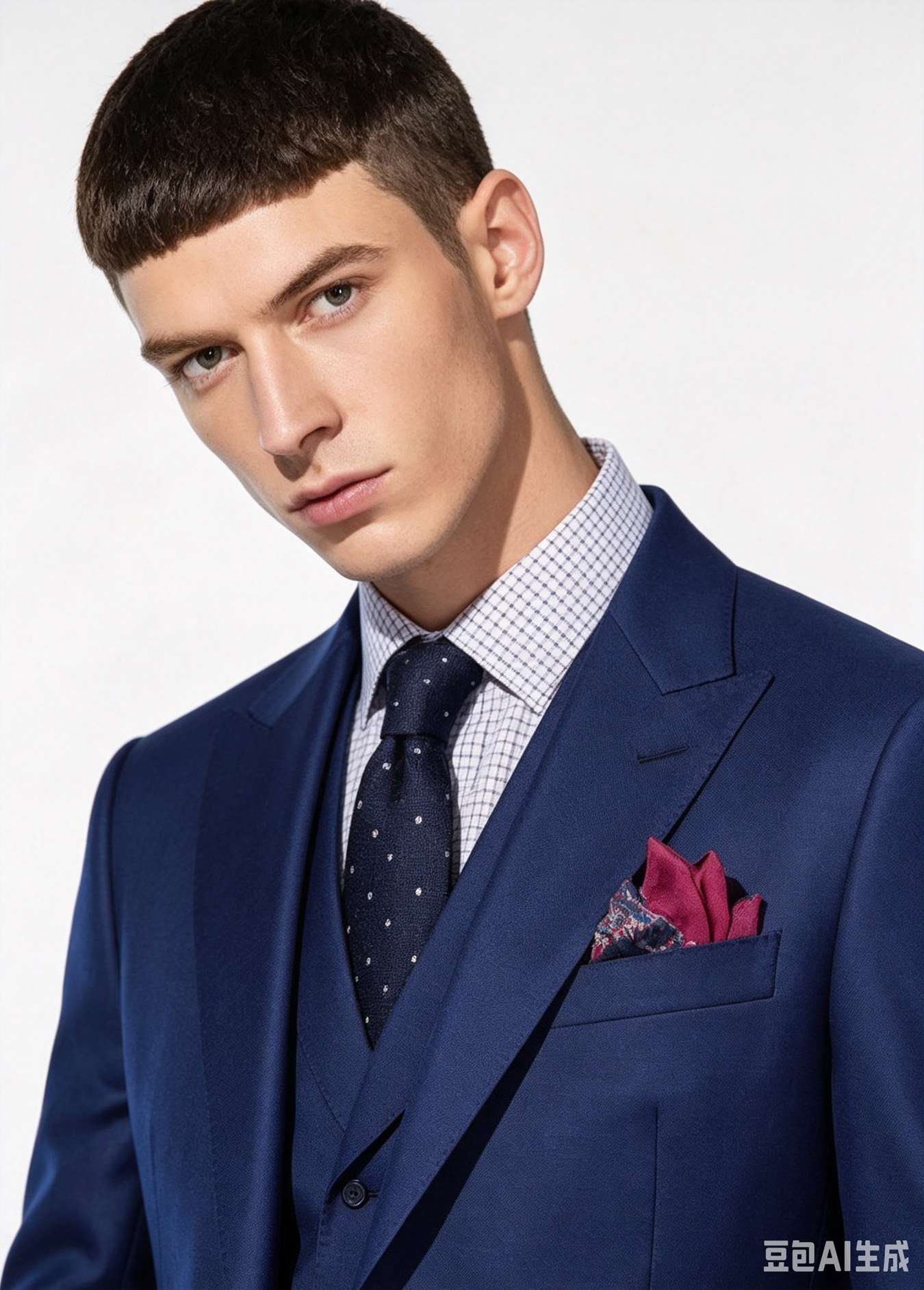 Navy Three-Piece Made-to-Measure Wool Suit - Image 7