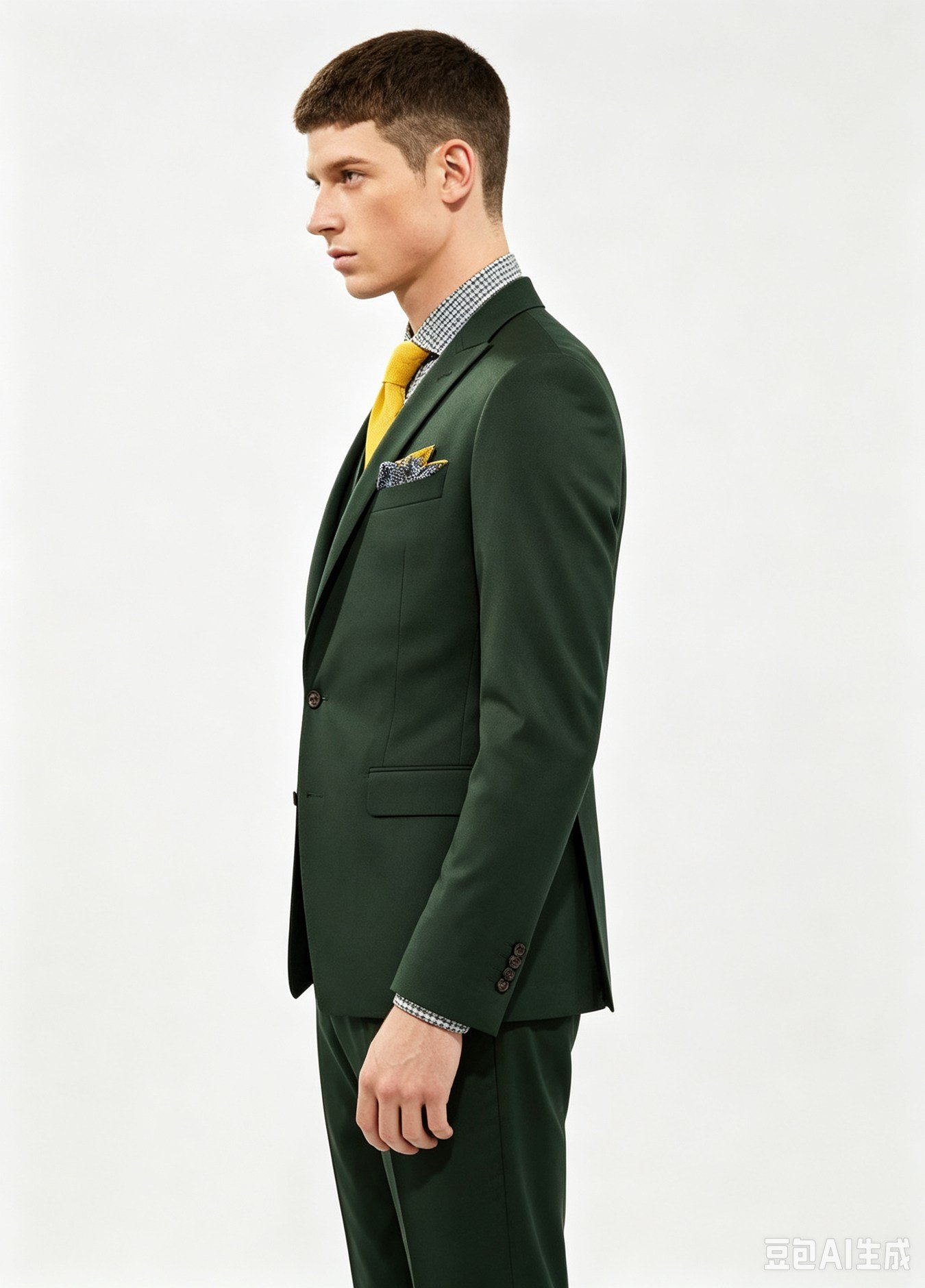 Dark Green Three-Piece Made-to-Measure Wool Suit - Image 5