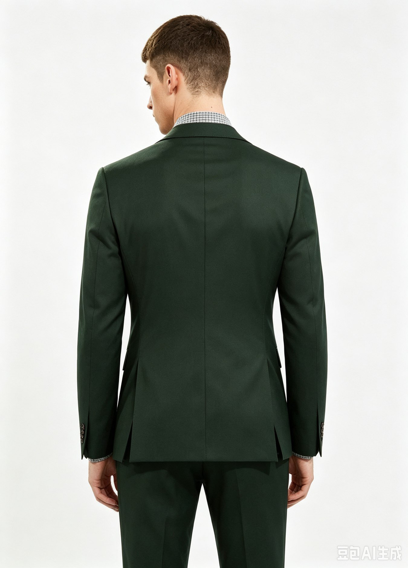 Dark Green Three-Piece Made-to-Measure Wool Suit - Image 6
