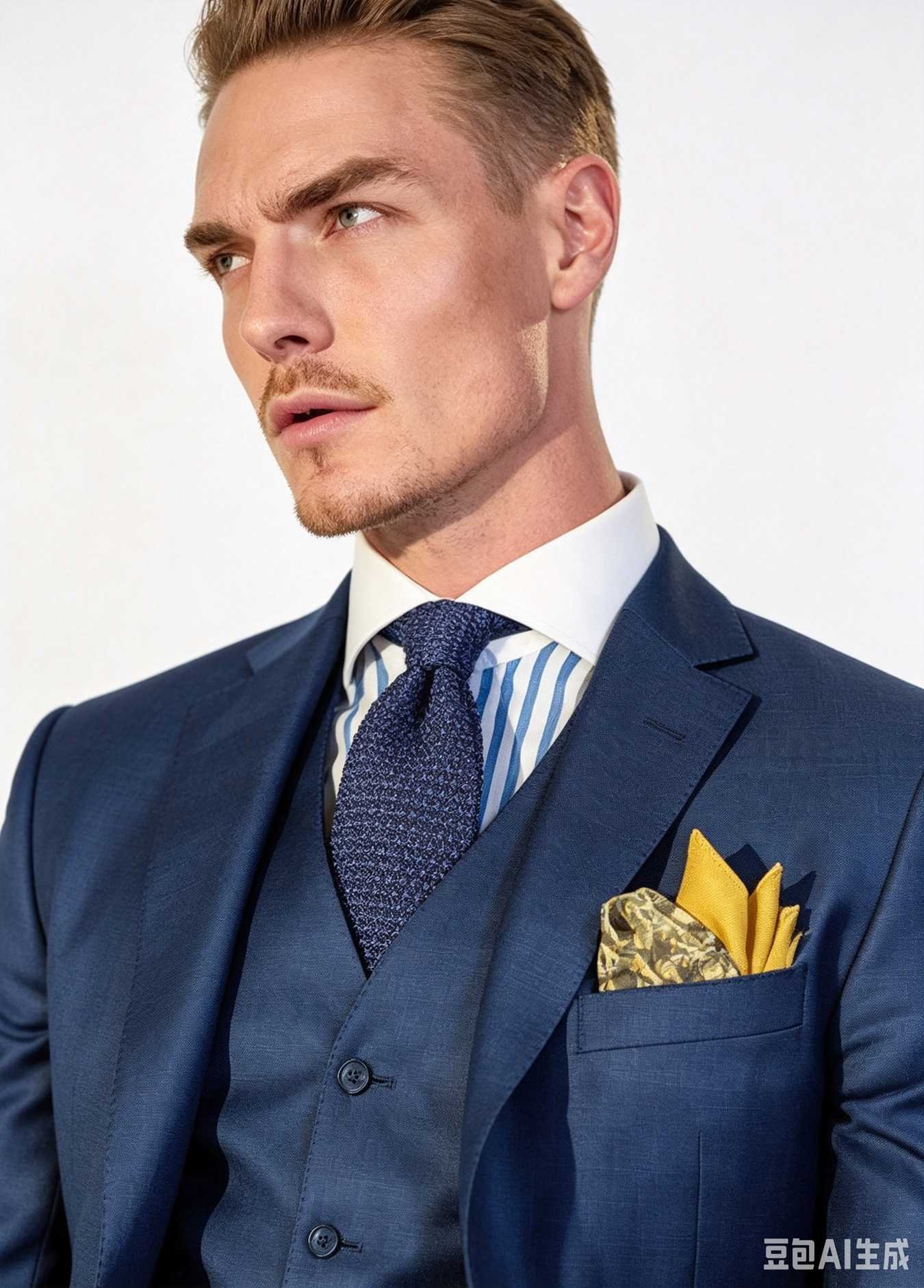 Navy Wool Three-Piece Made-to-Measure Suit - Image 7