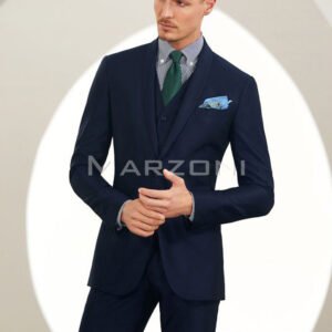 Navy Three-Piece Made-to-Measure Wool Suit