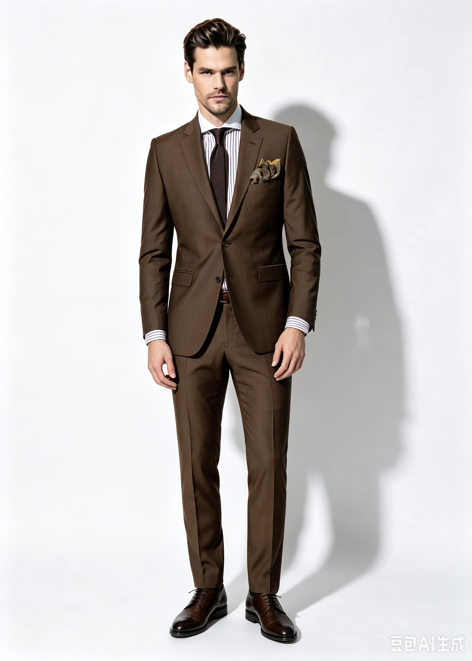 Super 130s Wool Two-Piece Classic Fit Suit, Coffee Brown - Image 6