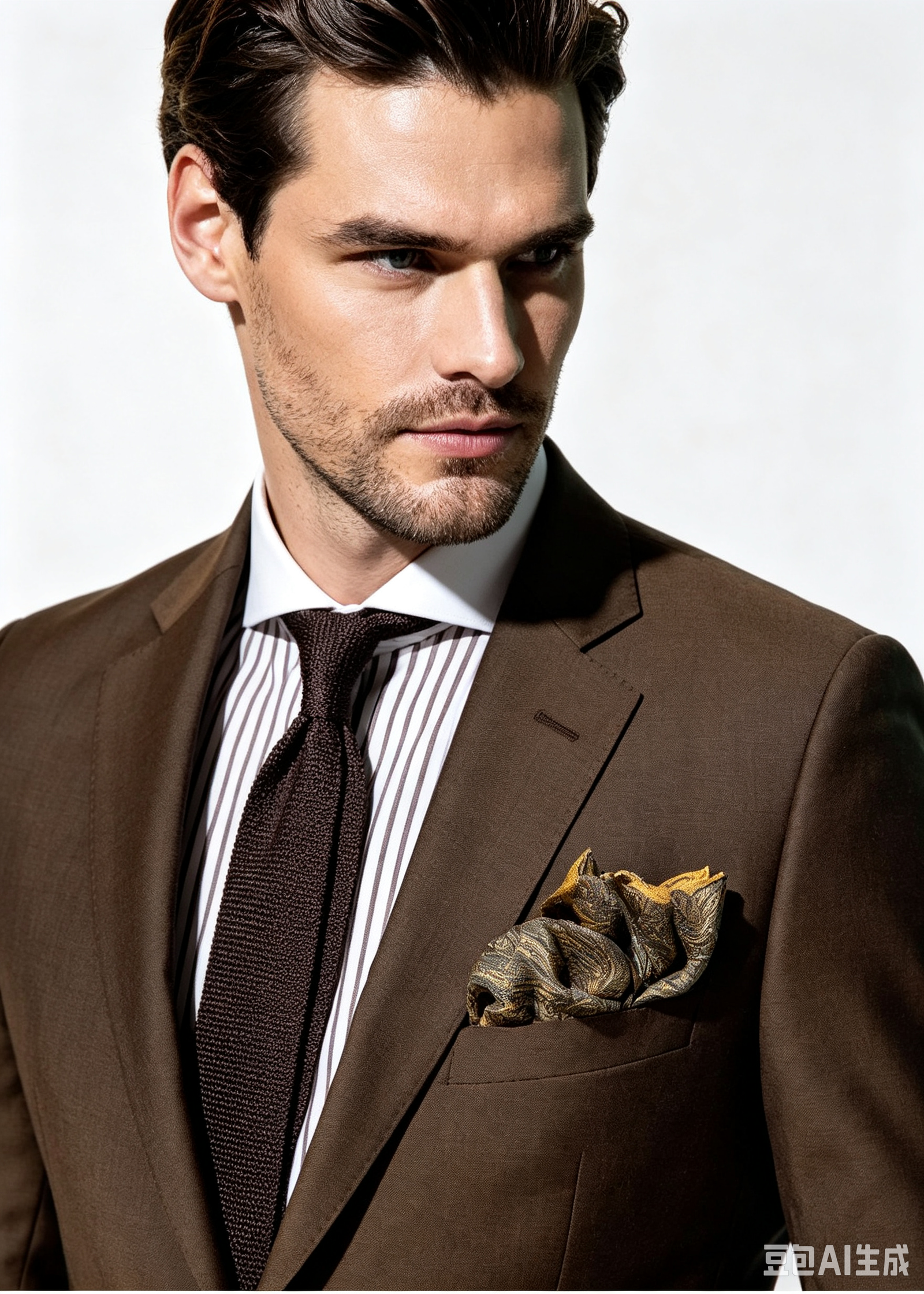 Super 130s Wool Two-Piece Classic Fit Suit, Coffee Brown - Image 2
