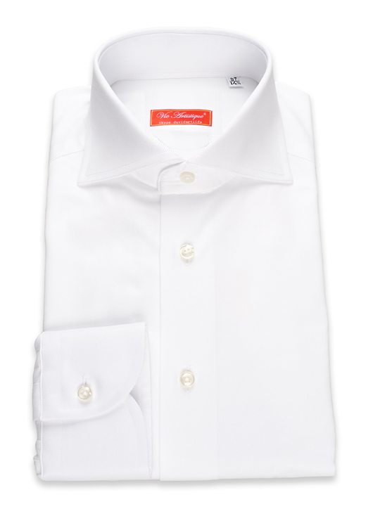 Men's Contemporary Fit Elevated Twill White Shirt - Image 3