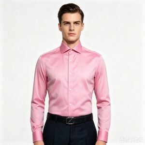 Men's Light Pink Cotton Twill Made-to-Measure Shirt