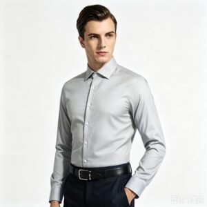 grey 100% Cotton Oxford Made-to-Measure Man's Shirt