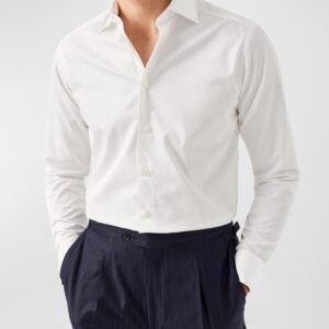 Men's Contemporary Fit Elevated Twill White Shirt