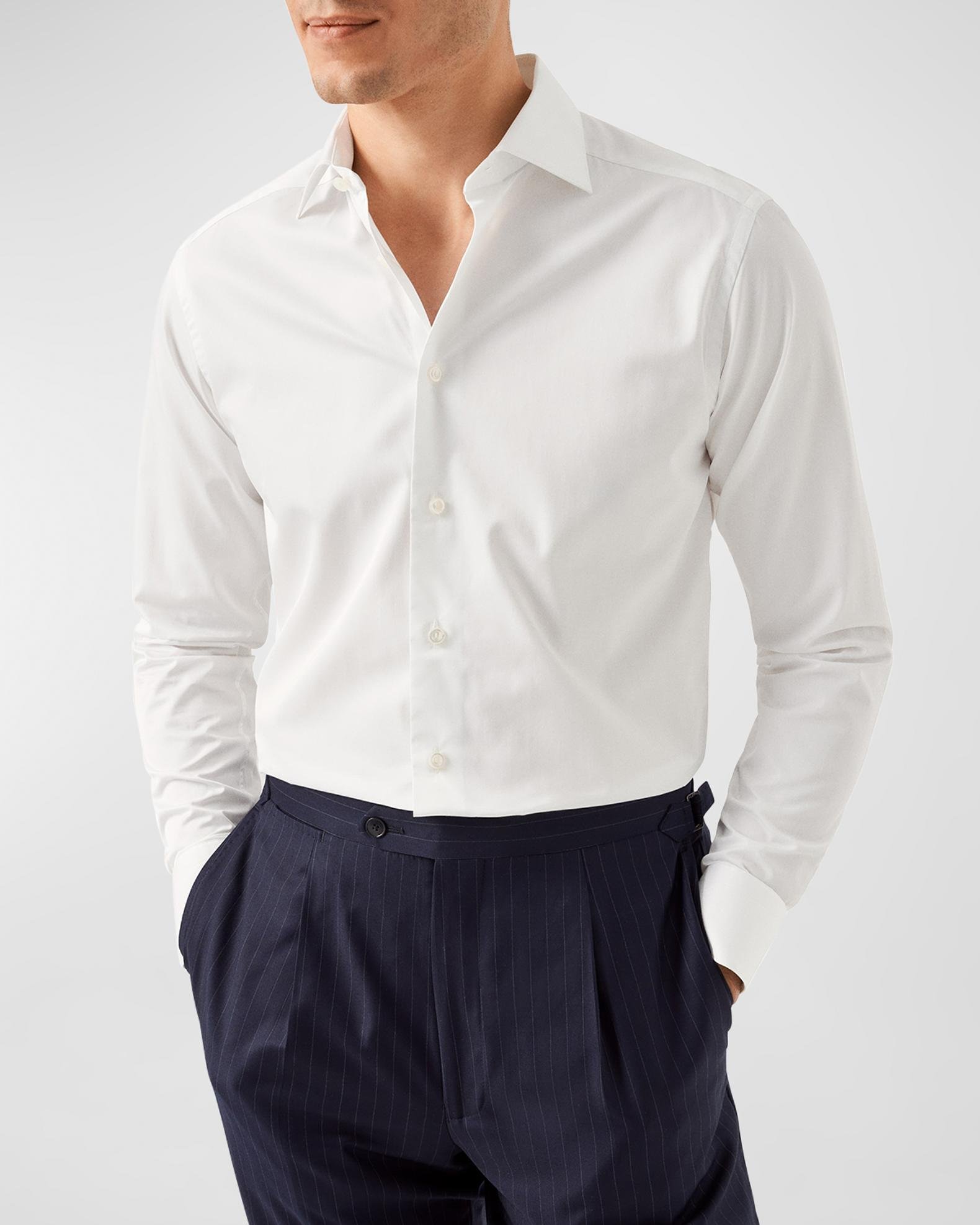 Men's Contemporary Fit Elevated Twill White Shirt