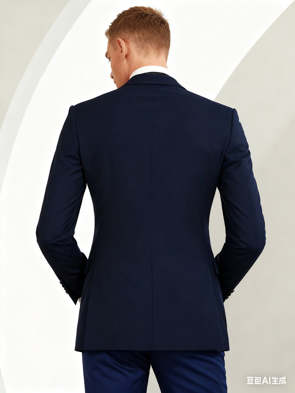 Super 150s Navy Three-Piece Made-to-Measure Wool Suit - Image 4