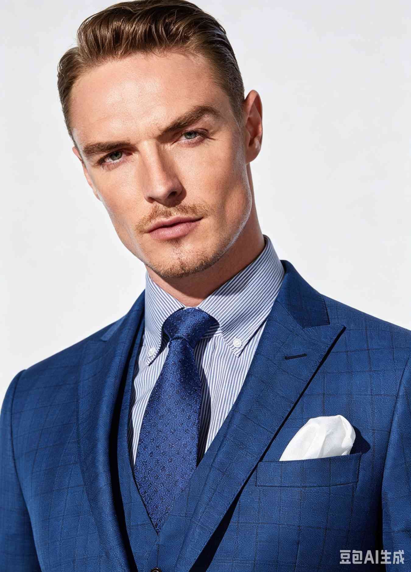 Super 150s Blue Check Three-Piece Made-to-Measure Wool Suit - Image 5
