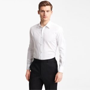 White Made-to-Measure Cotton Shirt